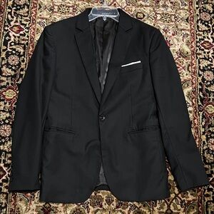 Men's Black Suit Tuxedo Single-Button Suit Jacket Blazer and Pants Size Small